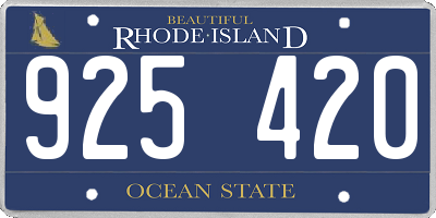 RI license plate 925420