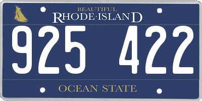 RI license plate 925422