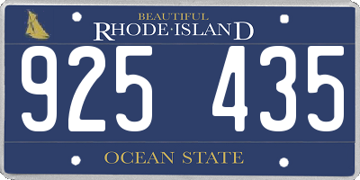 RI license plate 925435