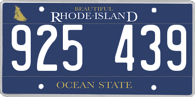 RI license plate 925439