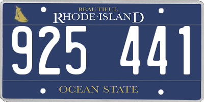 RI license plate 925441