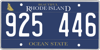 RI license plate 925446