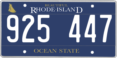 RI license plate 925447
