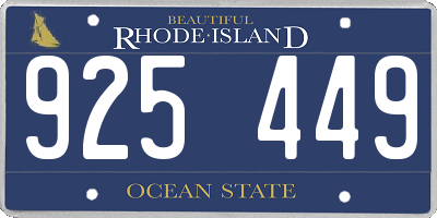 RI license plate 925449