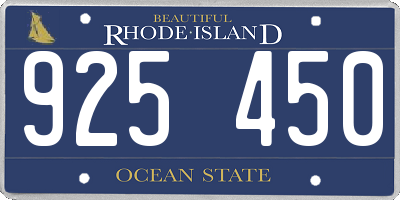 RI license plate 925450