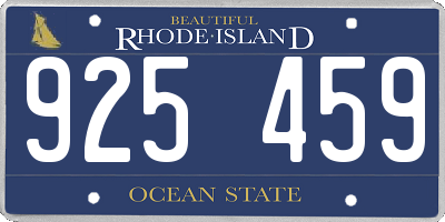 RI license plate 925459