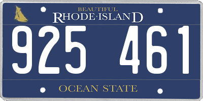 RI license plate 925461