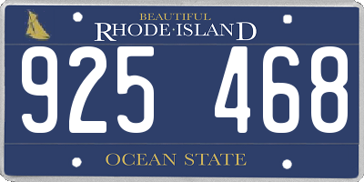 RI license plate 925468