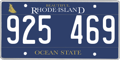RI license plate 925469