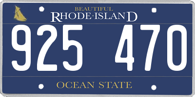 RI license plate 925470