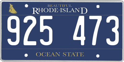 RI license plate 925473