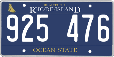RI license plate 925476