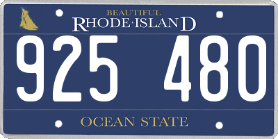 RI license plate 925480