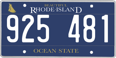 RI license plate 925481