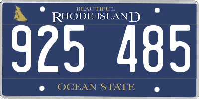 RI license plate 925485