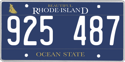 RI license plate 925487