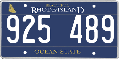 RI license plate 925489