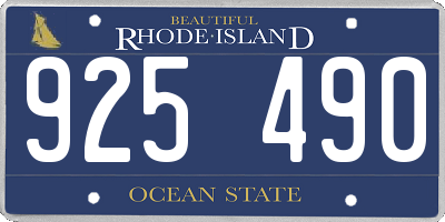RI license plate 925490