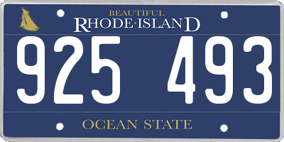 RI license plate 925493