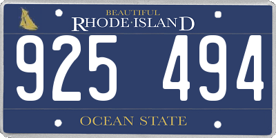 RI license plate 925494