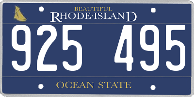RI license plate 925495
