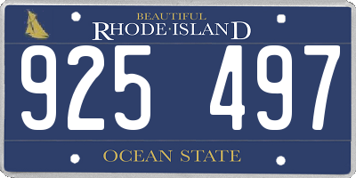 RI license plate 925497