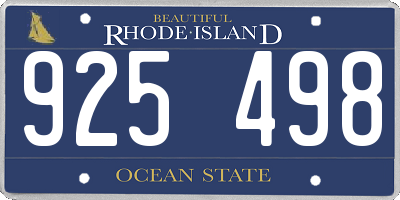 RI license plate 925498