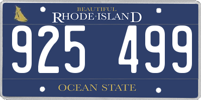 RI license plate 925499