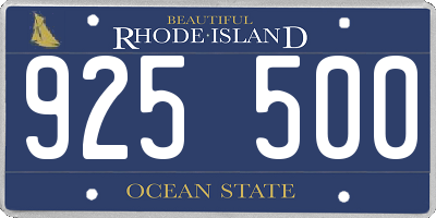 RI license plate 925500