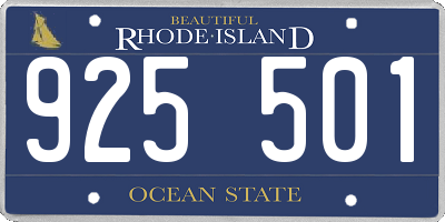 RI license plate 925501