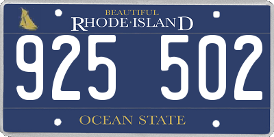 RI license plate 925502