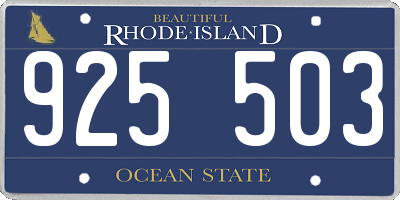 RI license plate 925503