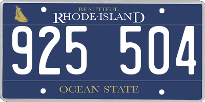 RI license plate 925504