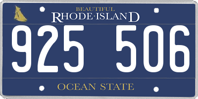 RI license plate 925506