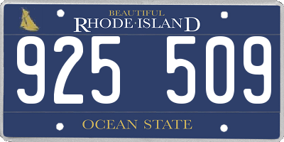 RI license plate 925509