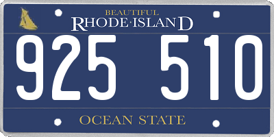 RI license plate 925510