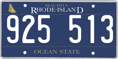 RI license plate 925513