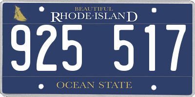 RI license plate 925517