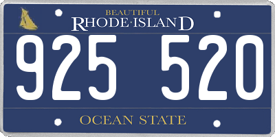 RI license plate 925520