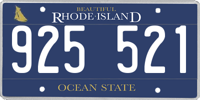 RI license plate 925521