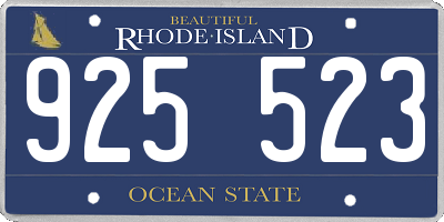 RI license plate 925523