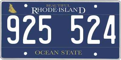 RI license plate 925524