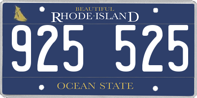 RI license plate 925525