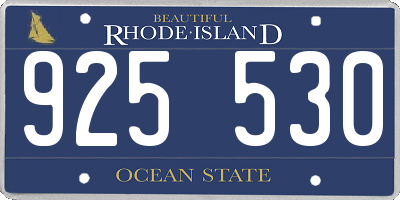 RI license plate 925530