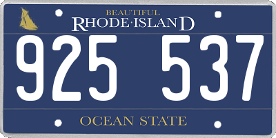 RI license plate 925537