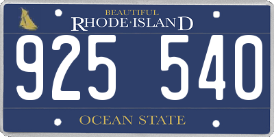 RI license plate 925540