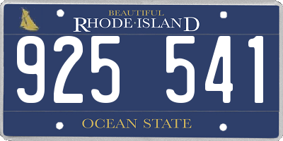 RI license plate 925541