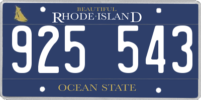 RI license plate 925543