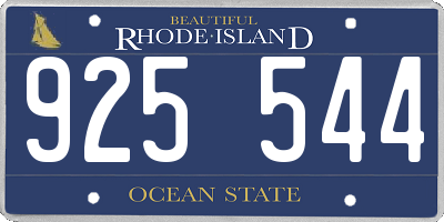 RI license plate 925544
