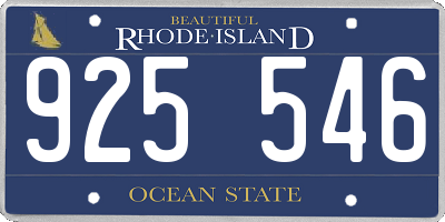 RI license plate 925546